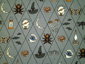 0,1 m Baumwoll-Druckstoff  "Victorian Nightmares - Rauten" ca. 110 cm Breite 