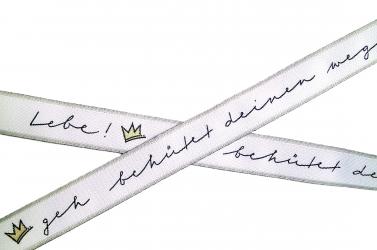 1 m Webband "Geh behütet..." 16 mm br. 