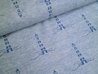 0,1 m Jacquard- Singlejersey "Leuchtturm" 160 cm br. 