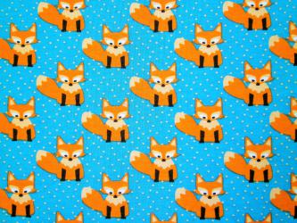 0,5 m Single-Jersey  "Kleine Füchse" 160 cm br. Bio-Baumwolle Schweden 