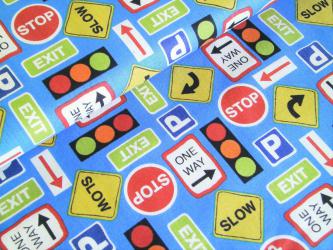 0,1 m Druckstoff "Verkehrszeichen" ca. 115 br. 