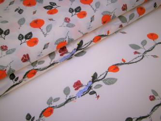 0,1 m Baumwoll-Voile "Dornröschen" kbA 160 cm br. GOTS Bio-Baumwolle 