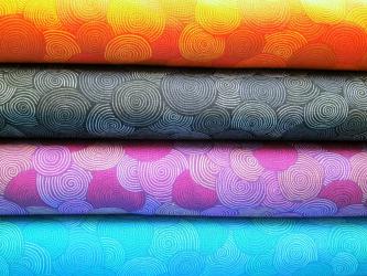 0,1 m Baumwoll-Druckstoff  "Kreis"  115 cm br. schwarz