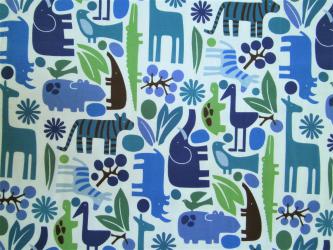 0,1 m Feiner Single-Jersey  "Zoo" 150 cm br. 