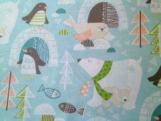 0,1 m Druckstoff  "Snowday" Robbe + Co. ca. 114 cm br. 