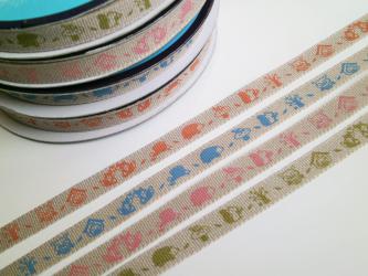 1 m bedrucktes Webband "Verliebte Tiere" 10 mm Igel Eule Fuchs Eichhörnchen 