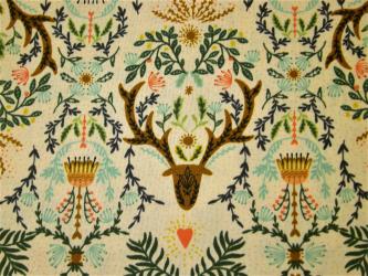 0,1 m Baumwoll-Druckstoff  "Mythen und Träume - Hirschgeweih ca. 112 cm br. 