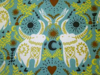 0,1 m Baumwoll-Druckstoff  "Mythen und Träume - Ochse" ca. 112 cm br. 