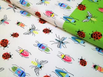 0,1 m Baumwoll-Druckstoff  "Käfer"  115 cm br. 