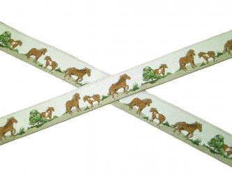 1 m Webband "Pferde" 16 mm br. 