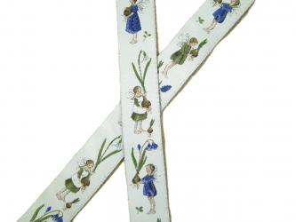 1 m Webband "Frühlingselfen" 16 mm br. 