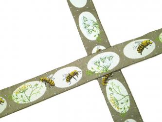 1 m Webband "Bienenglück" 16 mm br. 