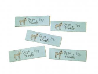 5er Paket Webetiketten "Esel - Dir zur Freude"  ca. 70x20 mm 