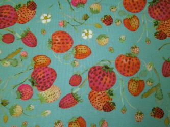 0,1 m Baumwoll-Druckstoff  "Forest Fruit - Erdbeeren" 110 cm br. 