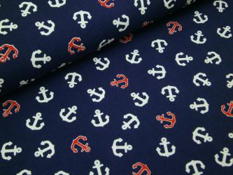 0,1 m Druckstoff  "Hamburg Anker" 140 br. 