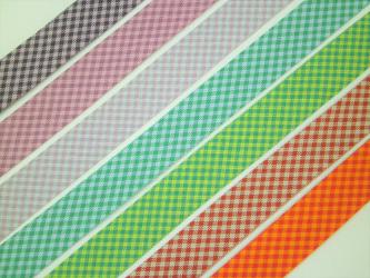 1 m Schrägband "Vichy II" 100 % Baumwolle 20 mm vorgefalzt Westfalen grün-grün