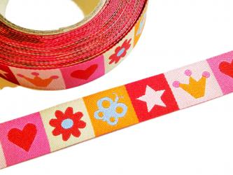 1 m Webband "Mixband" 15 mm Design Farbenmix 