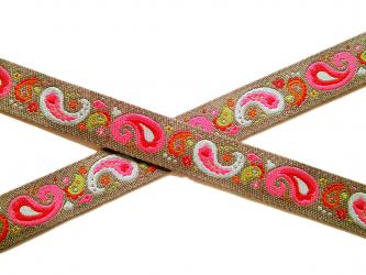 1 m Webband "Paisley milchkaffee-braun" 12 mm Design luzia pimpinella 