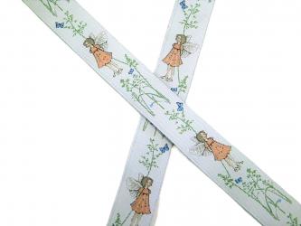 1 m Webband "Elfe im Gras" 16 mm br. 