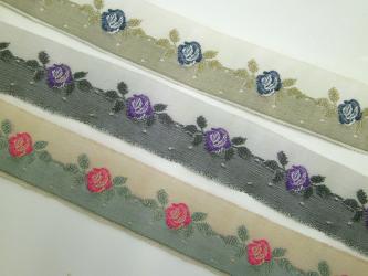 1 m Webband "Rosenranke "  20 mm Dirndl Tracht Oktoberfest violett