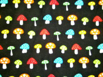 0,5 m Single-Jersey  "Pilze" 160 cm br. Bio-Baumwolle Schweden 