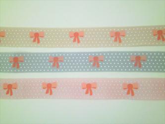 2 m bedrucktes Webband "Schleife" 15 mm br. 