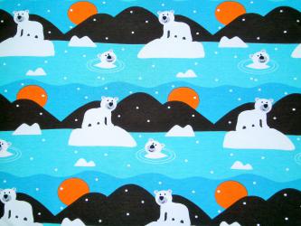 0,5 m Single-Jersey  "Eisbär" 160 cm br. Bio-Baumwolle Schweden 