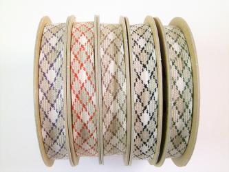 1 m Bio- Leinenwebband "Karo" 16 mm br. 