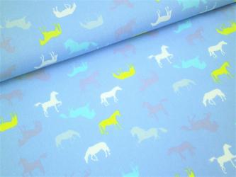 0,1 m Druckstoff  "Lönneberga-Wildpferde" 150 cm br. Baumwolle Westfalenstoffe 