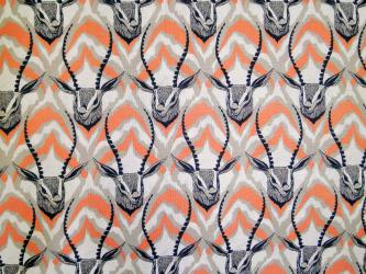 0,1 m Baumwoll-Druckstoff  "Gazelle"  115 cm br. Gazelle Siebdruck 