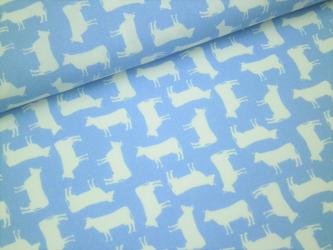 0,1 m Druckstoff  "Lönneberga-Kuhherde" 150 cm br. Baumwolle Westfalenstoffe 