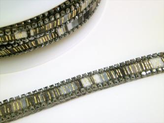 1 m aufbügelbare Borte "Black Diamond" 10 mm br. 