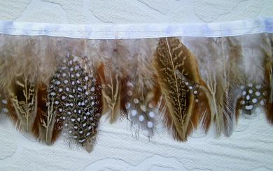 1 m Federbesatz "Perlhuhn " ca. 80 mm br. 