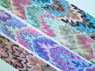 1 m aufbügelbare Strick- Borte "Boho" 30 mm br. 