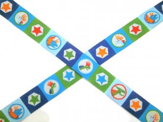 1 m Webband "Dinopunks" 15 mm Design Jolijou.de 