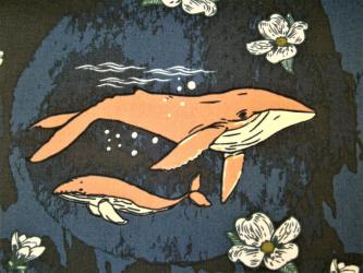 0,1 m Druckstoff  "Enchanted Voyage - Wale" ca. 114 cm br. 
