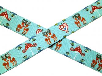 1 m Webband "Spiegelwald-Hirsche" 15 mm Design luzia pimpinella 