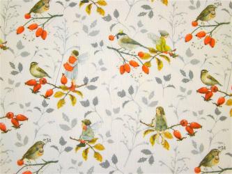 0,1 m Baumwollstoff "Hagebuttengäste" 145 cm breit 