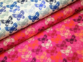 0,1 m Baumwoll-Druckstoff  "Scherenschnitt-Schmetterlinge" 