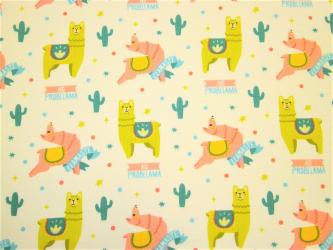 0,1 m Baumwoll-Druckstoff  "Llamaste " ca. 114 cm Breite 