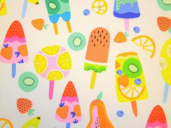 0,1 m Baumwoll-Druckstoff  "Eis"  110 cm br. 