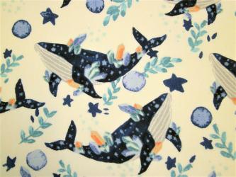 0,1 m Baumwoll-Druckstoff  "Kaikoura - Wale" 