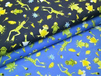 0,1 m Druckstoff  "Junge Linie" Frösche 150 cm br. Westfalen 