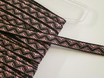 1 m Webband "Pink Glitter" 9 mm br. 