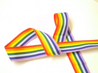 1 m Ripsband "Regenbogen" gewebt 30 mm 