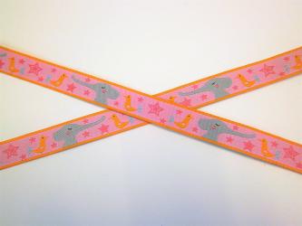 1m Webband "Elefant und Vogel"  15 mm paulapü 