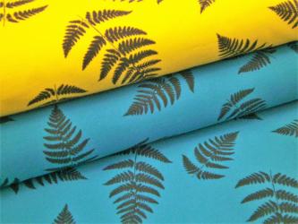 0,1 m Sommersweat "Black Fern" 160 cm br. Bio-Baumwolle 