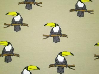 0,1 m Sommersweat "Tukan" 160 cm br. Bio-Baumwolle 