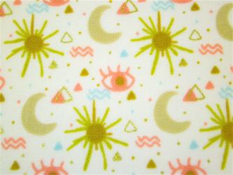 0,1 m Baumwoll-Druckstoff  "Sahara - Sonne, Mond und Pyramiden" ca. 112 cm br. 