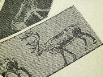 gewebtes Halbleinen-Tuch "Rentier" ca. 45x70 cm 